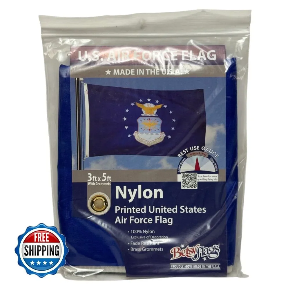 Betsy Flags BTUSAF3 US Air Force Flag 3x5 Nylon Brass Grommets USA Made New